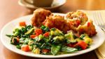 American Breakfast Stir Fry with Sausage Fritters Appetizer
