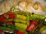 American Sauteed Garlic Asparagus with Red Peppers Appetizer