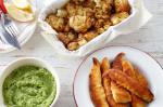 American Gluten Free Crumbed Fish Fillets With Smashed Chats And Pea Puree Recipe Dinner
