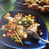 American Crilled Chicken and Corn Salad BBQ Grill