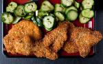 American Pork Katsu With Pickled Cucumbers and Shiso Recipe Appetizer