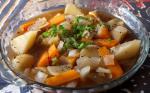 American Easy Ovensimmered Potatoes Carrots and Onions Appetizer