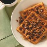 American Sweet Potato Waffles with Nut Topping Dessert