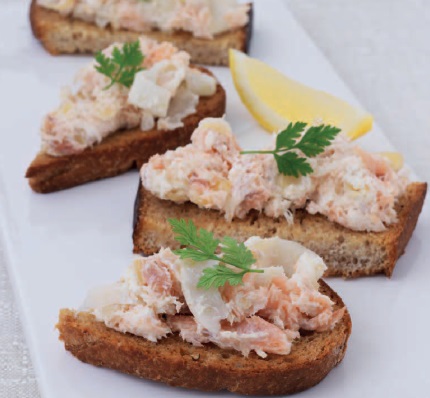 Italian Smoked Trout Crostini Appetizer