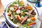 American Balsamic Lamb With Peach And Rocket Salad Recipe Dinner