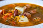 American Red Bean Soup with Sausages Appetizer