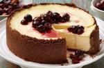 American White Chocolate Cheesecake With Fresh Cherries Recipe Dessert