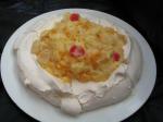 American Pavlova with Fruit Custard Filling Dessert