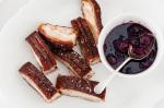 American Twicecooked Spiced Pork Belly With Cherry Sauce Recipe Dessert