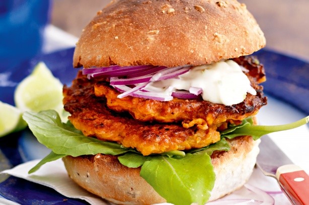 American Sweet Potato Rosti Burger With Aioli Recipe BBQ Grill