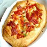 Canadian Salted Pie with Goat Cheese and Roasted Peppers Appetizer