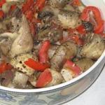 American Marinated Mushrooms with Red Bell Peppers Recipe Appetizer