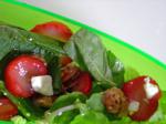 American Spinach Salad With Strawberries and Caramelized Pecans Dessert