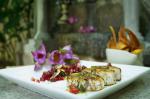 Sri Lankan Seared Mackerel with Goat Curd and Mediterranean Salad Appetizer