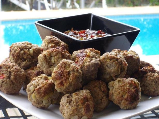 American Spicy Meatballs with Savoury Jam Dessert