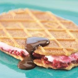 Belgian Belgian Butter Waffles with Strawberries Dessert