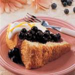 French Sponge Cake with Blueberry Topping Dessert