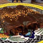 British Enchiladas with Mole Black Appetizer