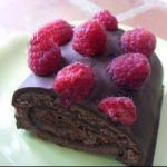 French Roll Chocolate Ganache and Raspberries Dessert
