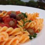 American Spicy Maccheroncini with Olives and Capers Dinner