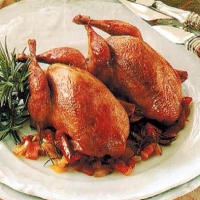 Canadian Quails With Bacon And Rosemary Dinner