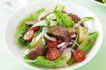 American Warm Sausage Salad With Pepper Dressing Recipe Appetizer