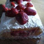 Canadian Rolled Cake with Strawberries Breakfast