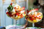 American Spicy Prawn Cocktails With Corn and White Beans Recipe Appetizer
