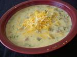 American Cheeseburger Broccoli Chowder Appetizer