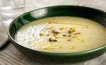 French White Asparagus Soup with Pistachios Recipe Appetizer