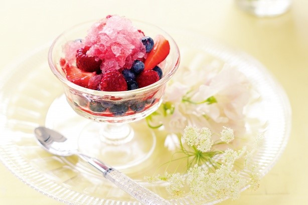 American Cranberry And Champagne Granita With Berries Recipe Dessert