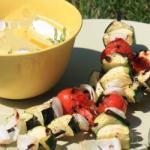 American Vegetable Brochettes with the Cream Appetizer