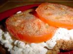 American Cottage Cheese and Tomato on Toast Appetizer