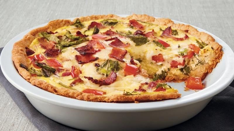 French Bacon and Greens Quiche Appetizer