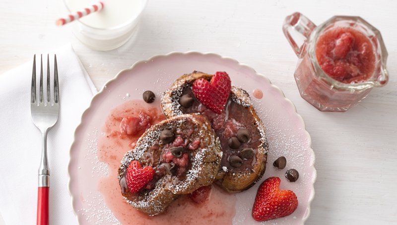 French Chocolate French Toast with Strawberry Syrup 3 Dessert