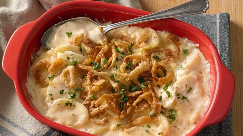 French Crispy French Onion Scalloped Potato Casserole Appetizer