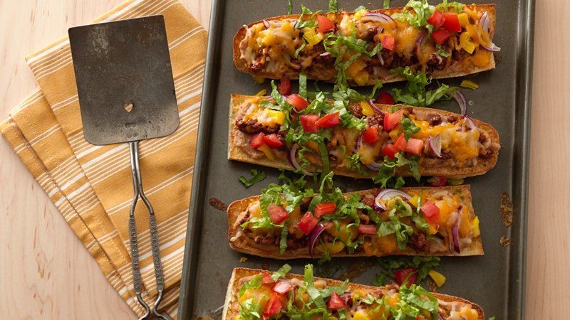 French French Bread Taco Pizza Appetizer