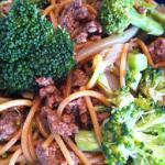 British Beef with Broccoli and Lo Mein Dinner