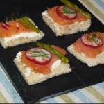 British Small Squares with Smoked Salmon Dinner