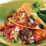 American Pumpkin Taco with Salsa and Guacamole Appetizer