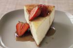 American Baked Ricotta Cheesecake With Balsamic Strawberries Recipe Dessert
