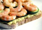 American Avocado Butter With Baby Shrimp Sandwiches Appetizer