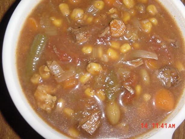 American Vegetable Soup in the Crockpot Dinner