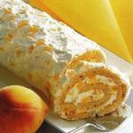 American Roll with Cream and Peaches Dessert
