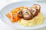 American Chicken In Bacon With Honey Carrots And Couscous Recipe Appetizer
