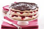 Canadian Chochazelnut Meringue Cake With Cherry Jam Recipe Dessert