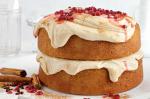 American Chai Cake With Ginger Creamcheese Icing And Pomegranate Syrup Recipe Dessert