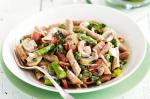 American Lowfat Penne Boscaiola With Asparagus Recipe Appetizer