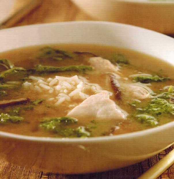 Japanese Chicken Miso Soup with Shiitake Mushrooms Soup