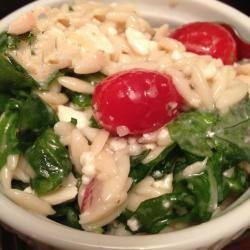 American Salad of Orzo with Spinach and Feta Appetizer